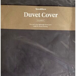 New in Package King Duvet Cover Brooklinen Lightweight Solid Graphite Dark Grey